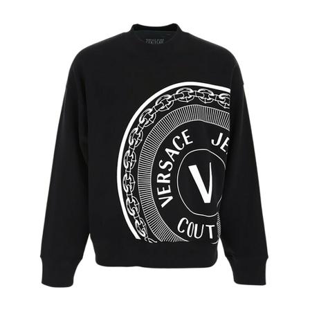 Versace Jeans Couture SweatShirt oversized logo , Zwart , Heren , Maat: S