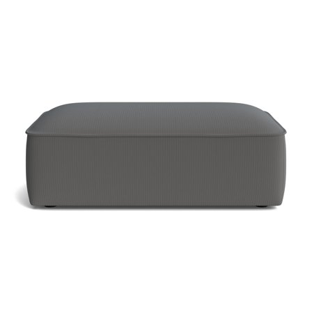 Marbella Pouf Hocker in Lisboa Anthrazit, geripptes Muster, moderner Stil, bequeme Polsterung für Wohnzimmer, Maße 44cm Höhe, hochwertig