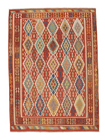 Dywan Orientalny Kilim Afgan Old Style 257X340 Ciemnoczerwony/Brunatny Duży (Wełna, Afganistan)