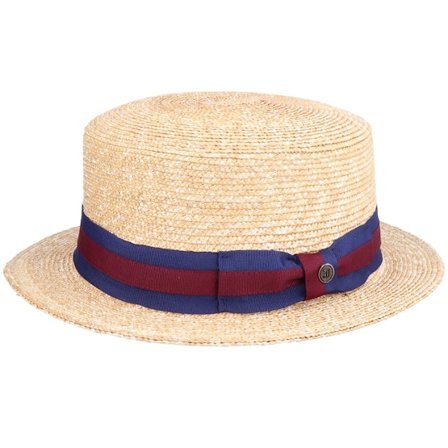 Jaxon & James - Beige straw Hat - Boater Hat Natural Straw Hat @ Hatstore