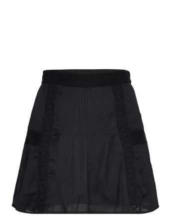 Ruffled Cotton Skirt Black Mango