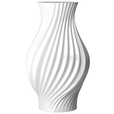 Lyngby Porcelæn Twist maljakko 25 cm, valkoinen
