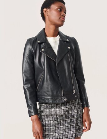 Soaked in Luxury Slmaeve Leather Jacket Ls - Black - M