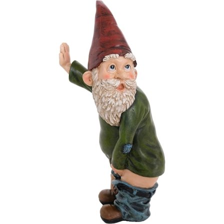 Design Gnome Staty - 6" Hög Polyresin - Trädgårdstomte för gräsmatta O