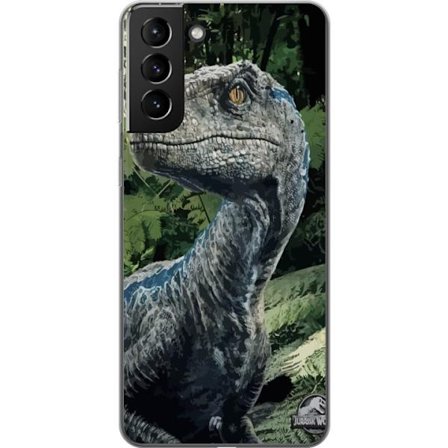 Kompatibelt Mobildeksel til Samsung Galaxy S21+ 5G Jurassic World dinosaur realistiskt portrett i jungelmiljø detaljert filmisk illustrasjon for dinos