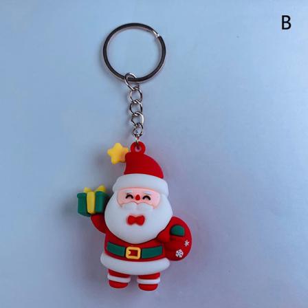 Tecknad Julnyckelring Älg Santa Claus Snowman Keyring Gift