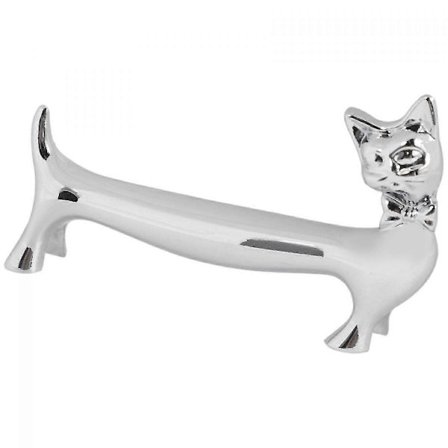 Pakke med 5 stk. spisepinner, skjeer, gafler, kniver, bestikkholder i sinklegering, sølv sløyfekatt