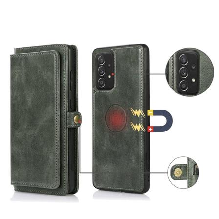 Stilsäkert 2 i 1 Plånboksfodral - Samsung Galaxy A72 Mörkgrön