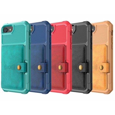 TG iPhone SE 2020 - Eksklusiivinen Kotelo Korttitaskulla Musta