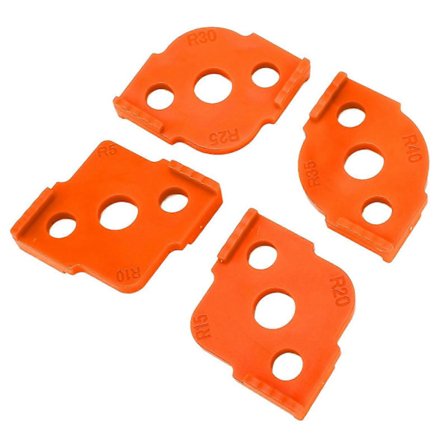 2025 4 stk. R Hjørne Skabeloner Rund Vinkel Radius Jig Fræseskabelon ABS Træbearbejdning Hjørnelokalisator Orange