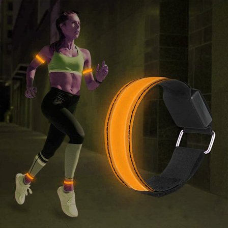 4 st USB-laddningsbara reflexarmband för utomhuslöpning, jogging och sport