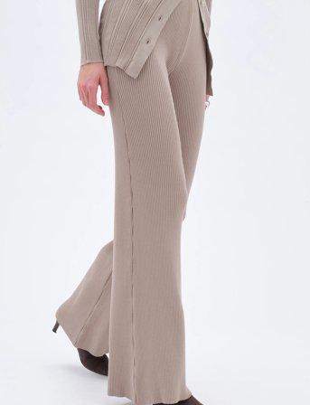 REMAIN Birger Christensen Rib Knit Pants - Beige - M