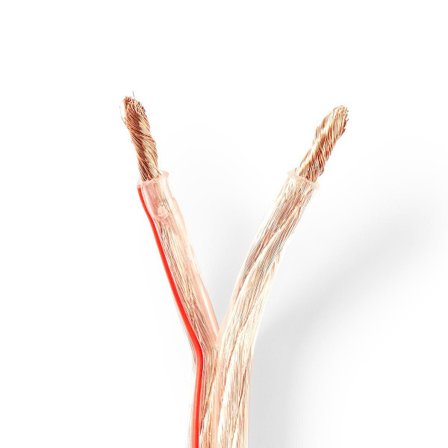 Kaiutinkaapeli | 2x 6.00 mm² | CCA | 25.0 m | Pyöreä | PVC | Läpikuultava | Kääre