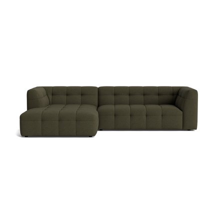 Palermo chaiselong sofa, venstrevendt - Loop Grøn - 300x180x73cm - Slidstærk flyder sofa med Puente stof og høj komfort - Perfekt til hyggeaftener