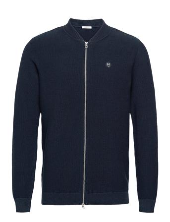 Pique Badge Knit Cardigan - Gots/Ve Blue Knowledge Cotton Apparel