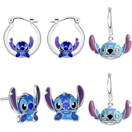 Øredobber 3-pakning, søte tegneserie-øredobber, øredobber gave til kvinner og jenter