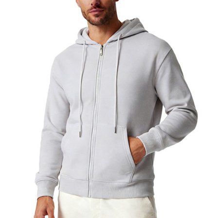 Fleecehettegenser med full glidelås for menn