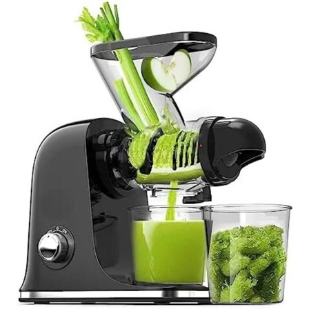 Langsom Masticering Juicer Maskiner Dobbelt Feed Chute Cold Press Juicer Compact Juice Extractor Maker
