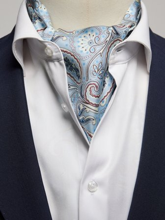 John Henric Men's Blauer Seiden Krawattenschal Paisley Size Onesize