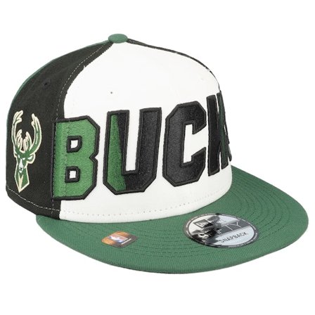 New Era - NBA Green snapback Czapka Z Daszkiem - Milwaukee Bucks 9FIFTY NBA 23 Back Half White/Black/Green Snapback @ Hatstore