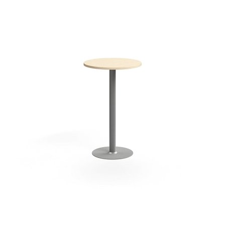 Stół barowy VERTICUS, Ø700x1100 mm, brzoza/srebrny
