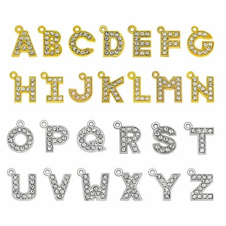 A-Z Letter Charms Rhinestone Alfabet Charms A-Z Letter Charms