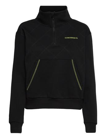 1/4 Zip Pocket Fleece Top Black Black Converse