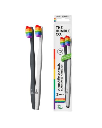The Humble Co - Brosse à Dents En Bambou - Plantbased 2p sensible Proud Version Noir/e