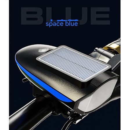 Cykellampa mountainbike solcellsladdningsbar signalhornslampa utomhus nattcykling cykel starkt ljus