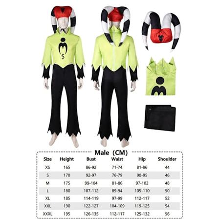 Fizzarolli Cosplay Fantasia Kostym Förklädnad för Vuxna Kvinnor Kläder Hatt Set Rollspel Anime Outfits Halloween Karneval Dräkt XS Male7