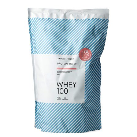 Matas Striber Whey 100 Proteinpulver Jordbær/ 1 kg, Sport & Velvære, Protein & Energi, Proteinpulver