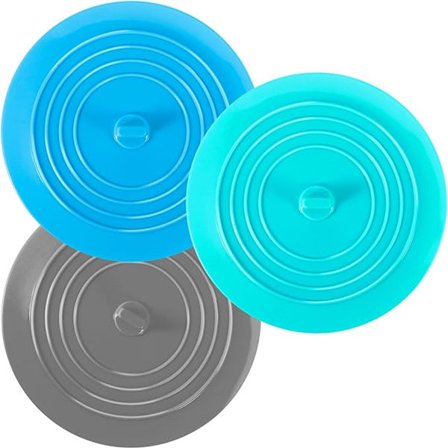 ING Silikone Afløbsprop 3 Stykker 15 Cm Vaskesi Aftagelig Lukning Bruseafløb Hårfilter Hårfanger Kobber Afløbsprop til Forebyggelse af Vand