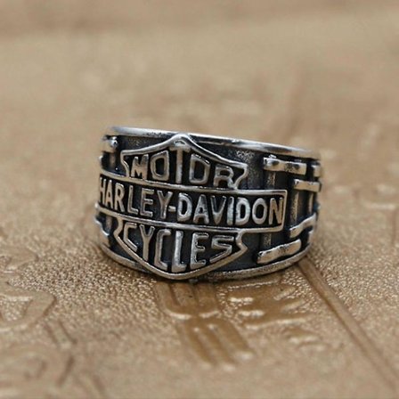 Harley Signet Ring, 925 Sterling Sølv Biker Ring