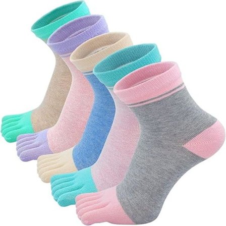 Dame sokker med tæer, bomuld, sport, separate tæer, dame sokker med tæer