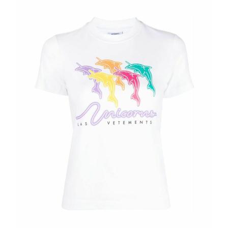 Vetements, T-Shirts Wit, Dames, Maat:S
