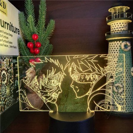 Bursdagsdekorasjoner, Naruto-gaver, 3D-illusjonslampe Anime-gaver Lys for barnerom, Itachi Uchiha Kakashi Jiraiya Festdekor