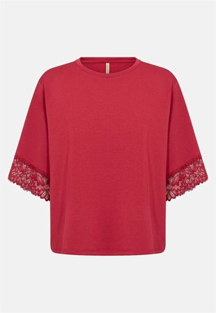 Soyaconcept - Supermyk jerseytopp med blonder i rød for damer i størrelse L (42) - Cellbes