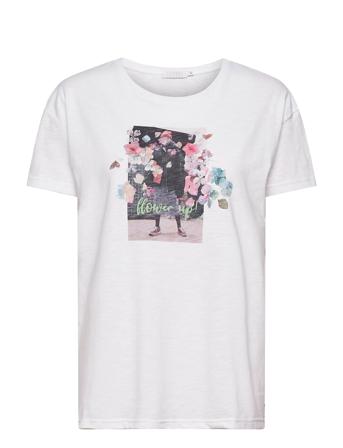 Over T-Shirt W. Flower Up Print White Coster Copenhagen