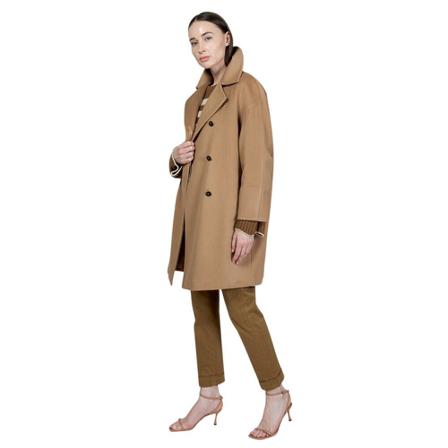 Max Mara Studio, Over-Fit Wool Coat Bruin, Dames, Maat:S