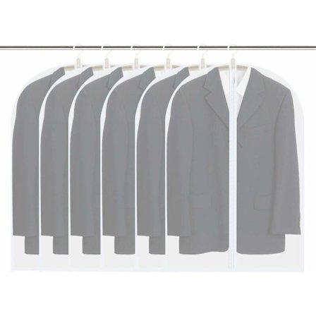 Klædebetræk, 6 stk. transparente klædebetræk, vaskbare støvtætte lynlåslukninger til skjortekostumer/frakker (60 x 100 cm)