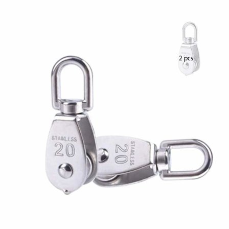 304 rustfritt stål trinse M20 løftetrinse 2 stk