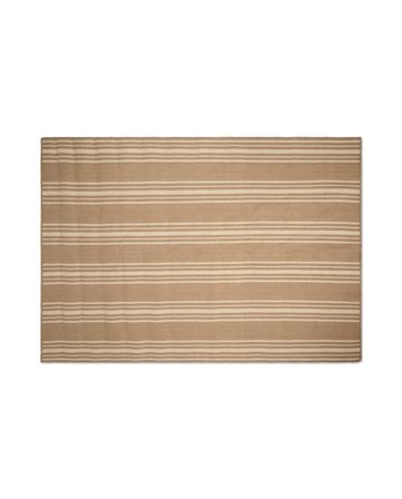 Lexington Gestreifter teppich in jute, beige/weiß