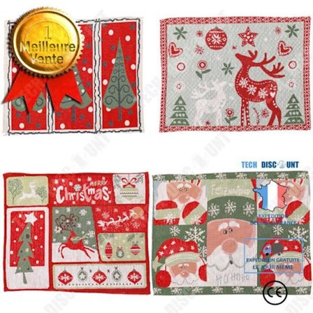 Julservetter - TD - 4 paket - 33x47CM - Bomull och kemiska fibrer - Inredningsdekorations