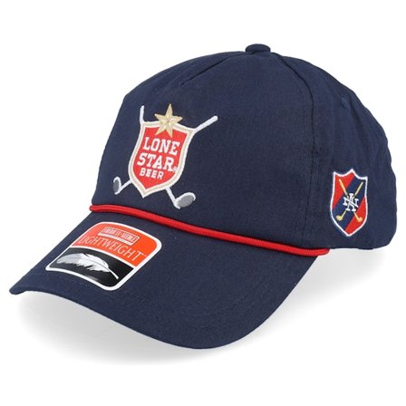 American Needle - Blauw unconstructed Cap - Lone Star Lightweight Rope Navy Dad Cap @ Hatstore