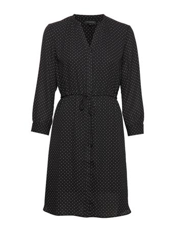 Slfdamina 7/8 Aop Dress Knelang Kjole Navy Selected Femme