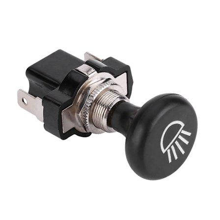 Tryck-drag Strömbrytare, 12V Svart Strålkastarbrytare med Emblem, Ljusströmbrytare för Universella Fordon [db]