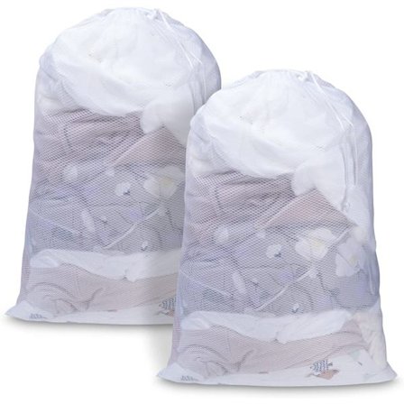 2 stk vaskenett, vaskeripose med snøring gjenbrukbar L