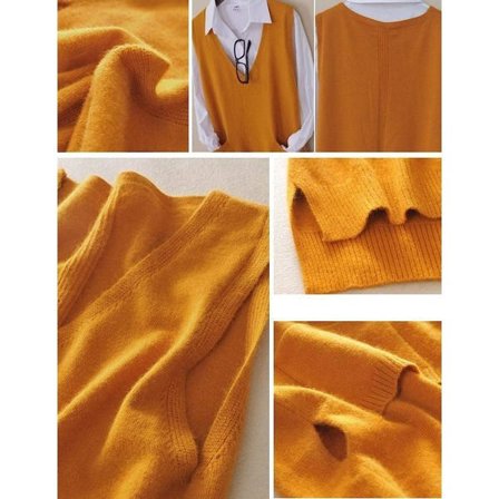 IC Dam V-hals ærmeløs Trøje Strikket Cardigan