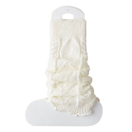 hvid - Japanske Lolita-benvarmere til kvinder, lange strikkede uldsokker, fodovertræk til efterår og vinter