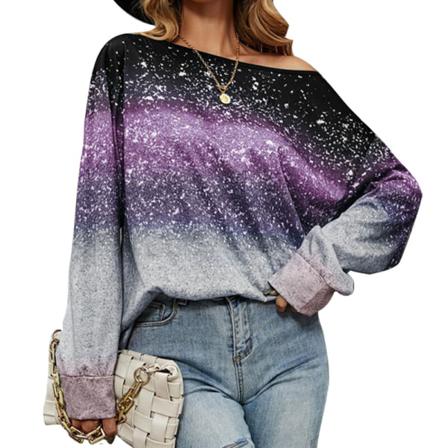 T-shirt Med Rund Hals, Färgblock För Damer